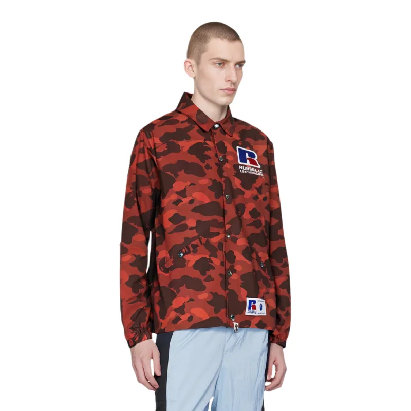 Bape X Russell Color Camo College Coach Jacket-5