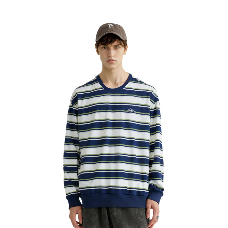 Skechers Colorful Sweatshirts Unisex Navy Blue White Mixed Color Stripes 03UB-2