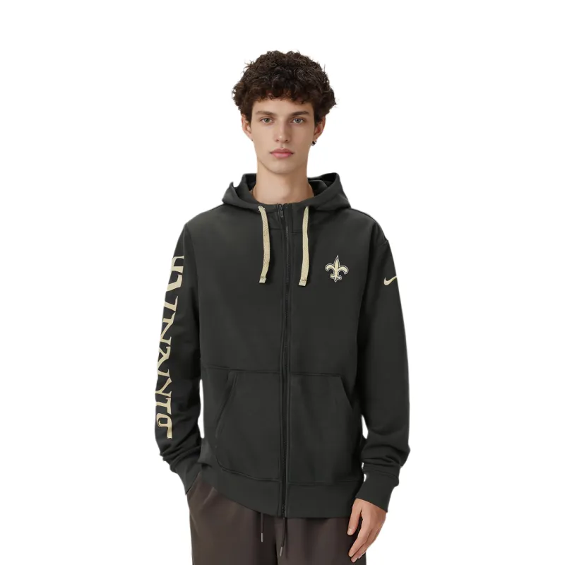 Nike New Orleans Saints Sideline Team Issue Club Men's Nike Full Zip Hoodie-2
