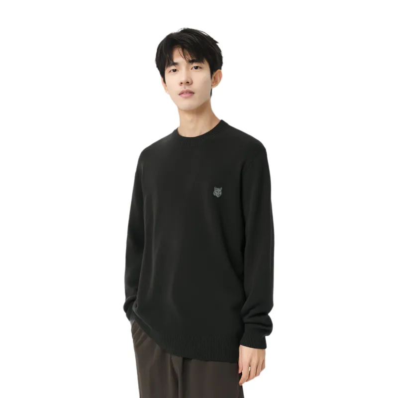 Maison Kitsune Fox Head Patch Knitted Jumper-2