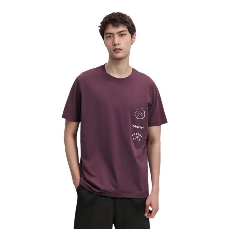 LiNing T Shirt Men's Dark Red Purple-2