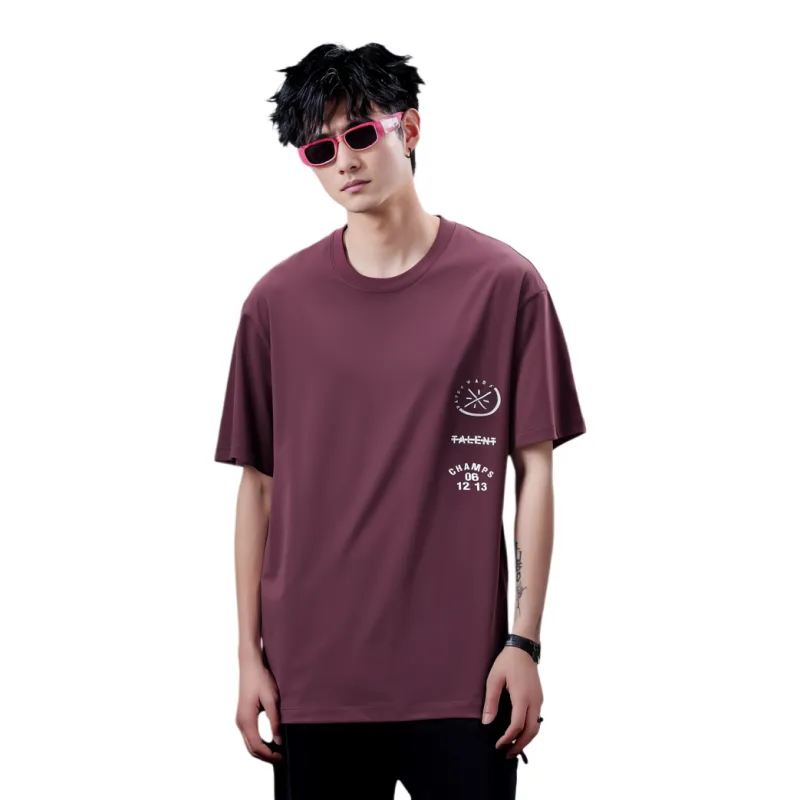 LiNing T Shirt Men's Dark Red Purple-4