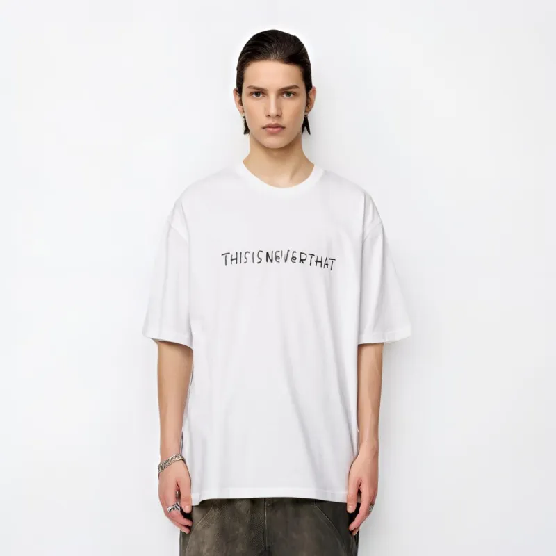 Thisisneverthat Long Field Collaboration T Shirts Unisex White-2