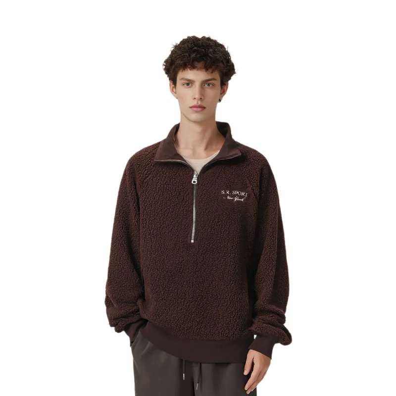 SPORTY & RICH Logo embroidered Zip up Jumper-2