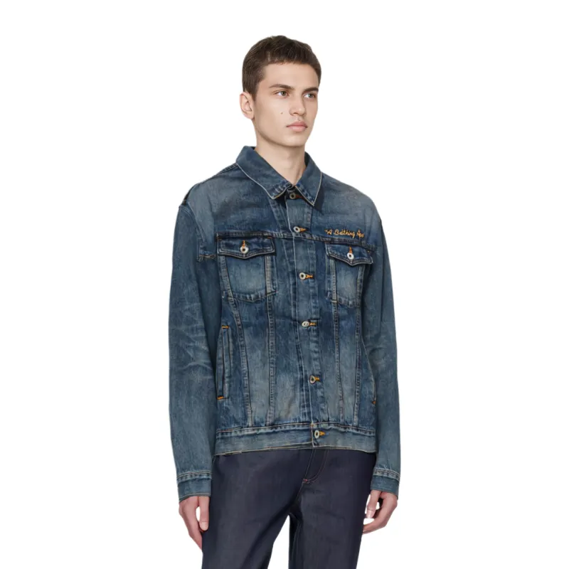 A BATHING APE Damage Denim Jacket-2