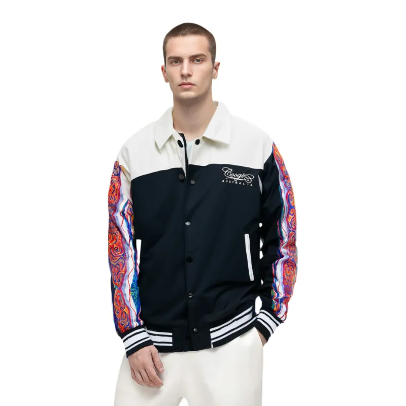 COOGI Jackets Coats Unisex Black Red-2