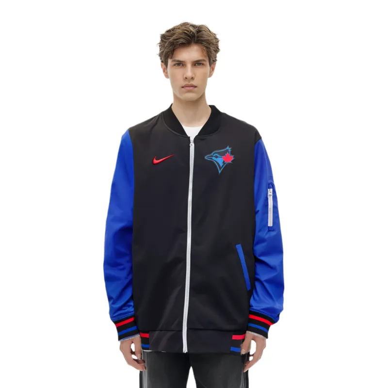 Nike Toronto Blue Jays Authentic Collection City Connect Game Time Men's Nike Mlb Full Zip Bomber Jacket-2