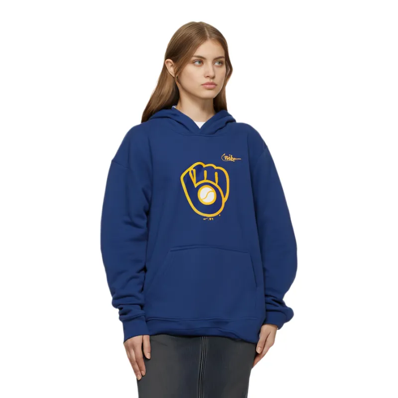 Nike Milwaukee Brewers Cooperstown Logo Club Men's Nike Mlb Pullover Hoodie-2
