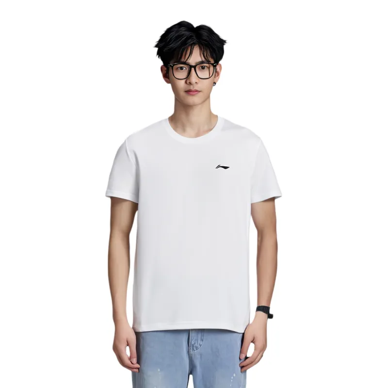 LiNing T Shirt Men's White Black-3