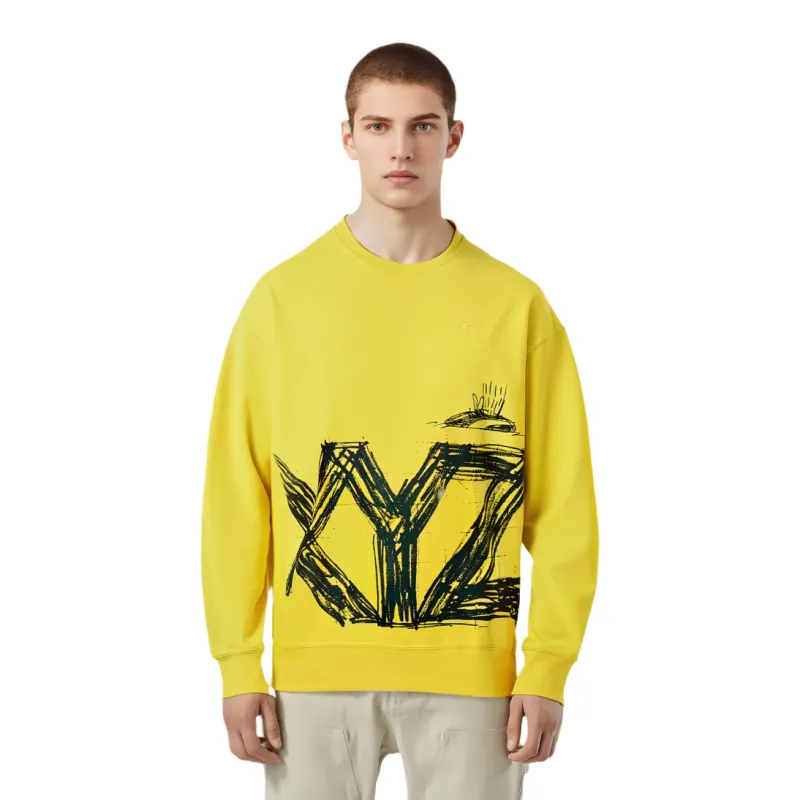 Puma X Michael Lau Crossover Casual Sports Round Neck Yellow-2