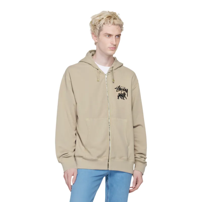 Stussy Rasta Lion Zip Pigment Dyed Hoodie-9