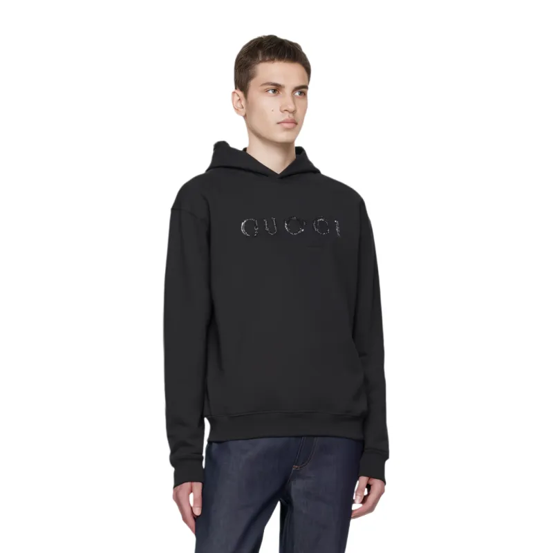 GUCCI Logo Embellished Hoodie-2