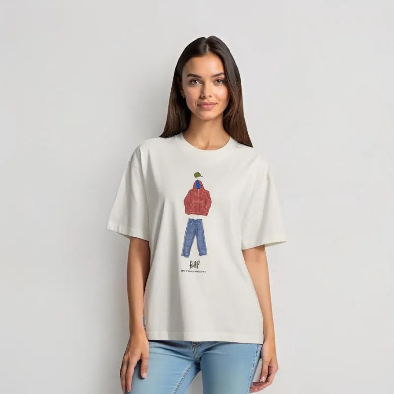 GAP X SEAN WOTHERSPOON Co branded Series T Shirt Unisex Beige-2