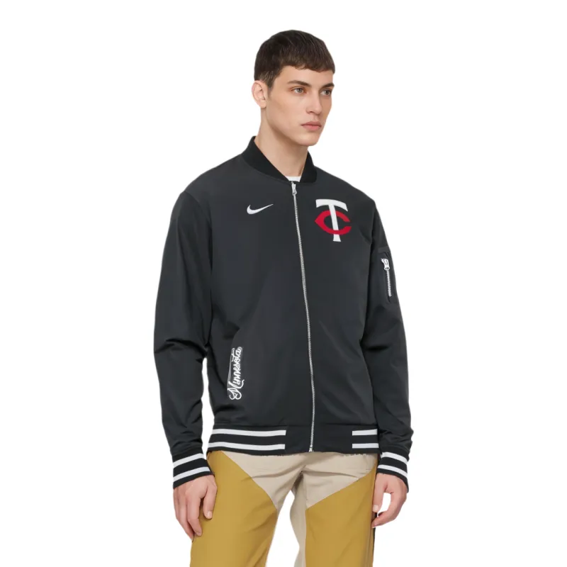 Nike Minnesota Twins Authentic Collection Men's Nike Mlb Full Zip Bomber Jacket-2