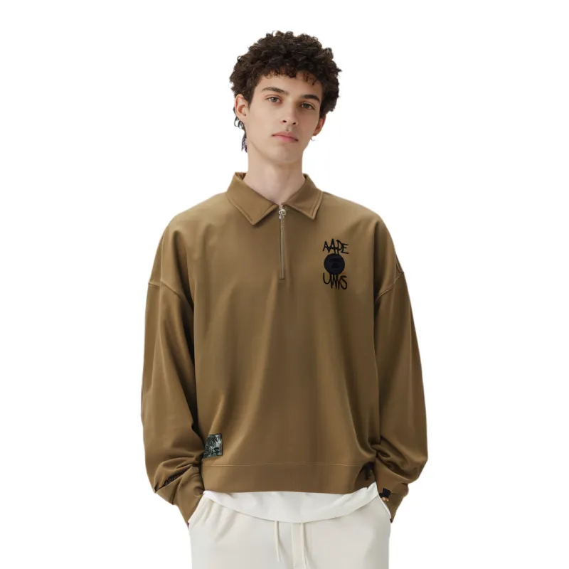 Aape Embroidered Logo Long sleeve Polo Shirt-2