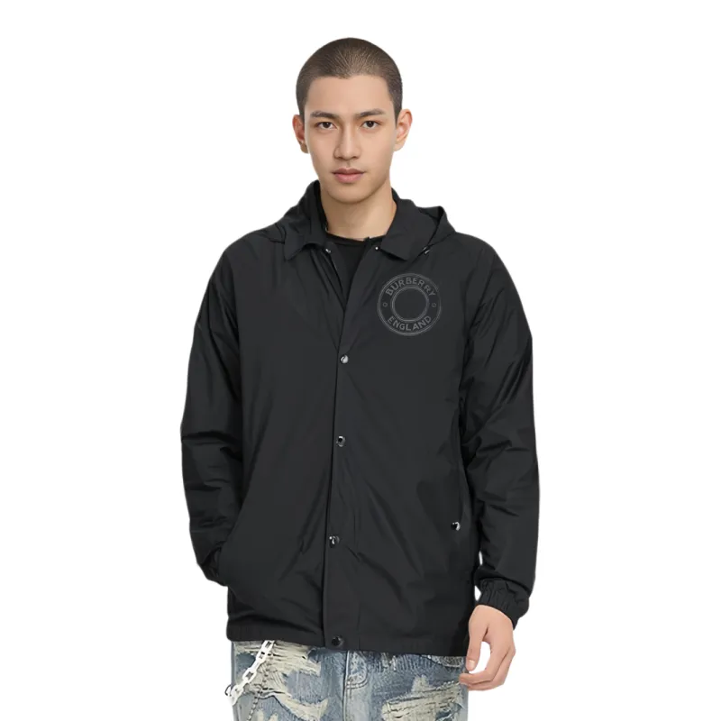 Burberry Logo Graphic Detachable Hood Windbreaker Jacket-2