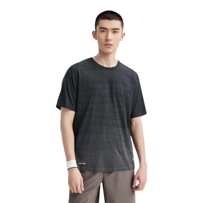 LiNing T-Shirt Men's Black Smoke Gray-3