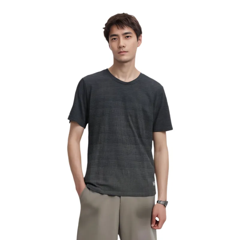 LiNing T-Shirt Men's Black Smoke Gray-4