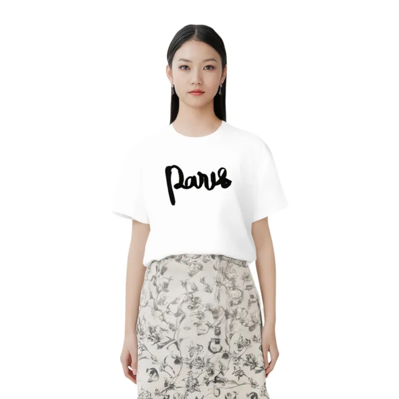 Maje Paris-appliqué Cotton T-shirt-1