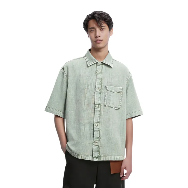 ZARA Shirts Men Light Green-2