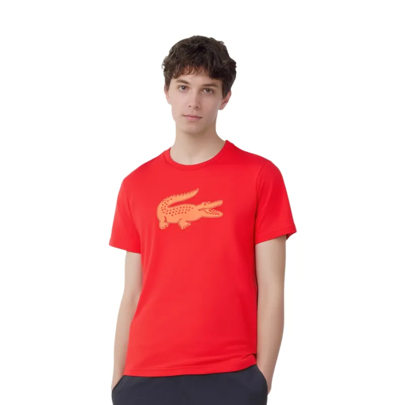 LACOSTE T Shirt Men's Red Yellow-3