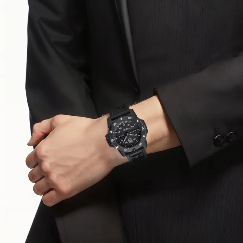 LUMINOX Sea Collection Mechanical Movement Men's Watches Watch 45mm Black Dial Carbon Fiber Watch Case Rubber Strap-1