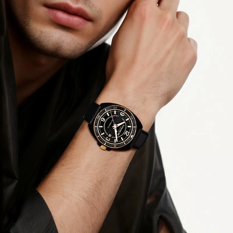 COACH Wrist Watch Automatic Mechanical Movement Leather Strap 44mm Black Dial Men's Watches-4
