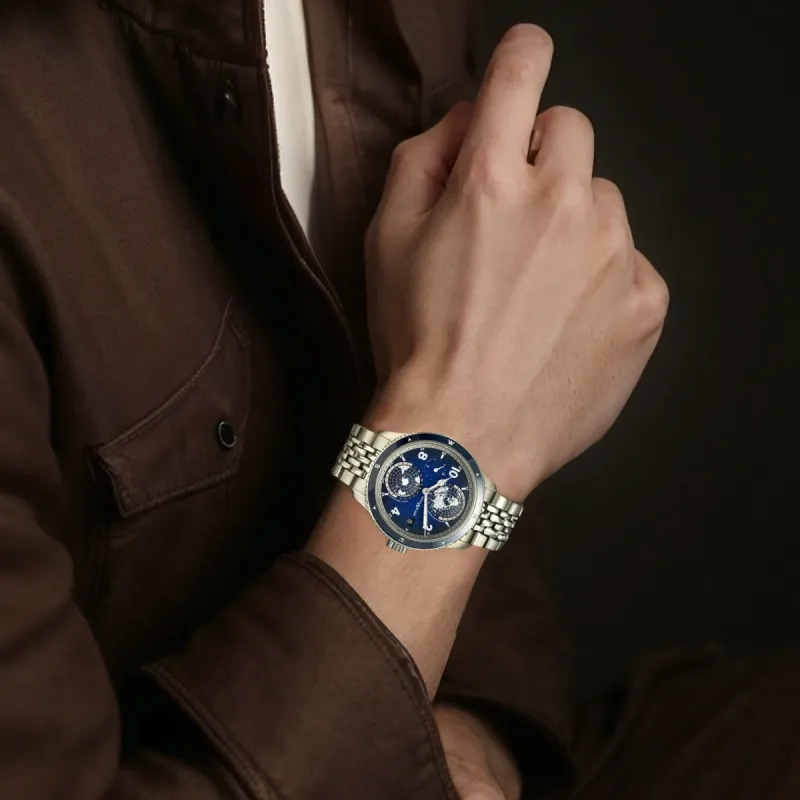 MONTBLANC Automatic Mechanical Movement Men's Watches Watch 42mm Blue Dial Titanium Watch Case Titanium Strap-2