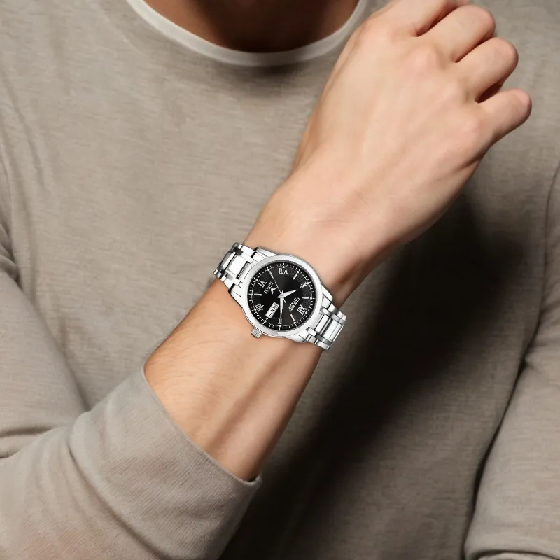 CITIZEN Automatic Mechanical Movement Stainless Steel Strap Watch Men's Watches Black Dial-1