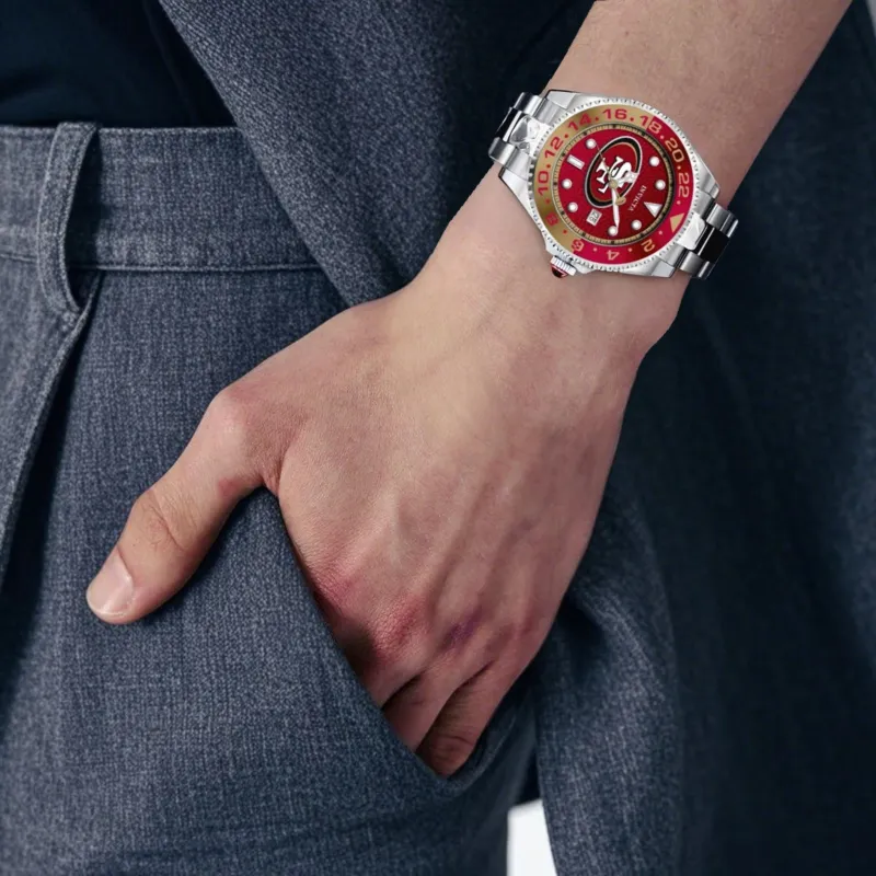 INVICTA Wrist Watch Automatic Mechanical Movement Stainless Steel Strap 47mm Red Watch Dial Men's Watches-3
