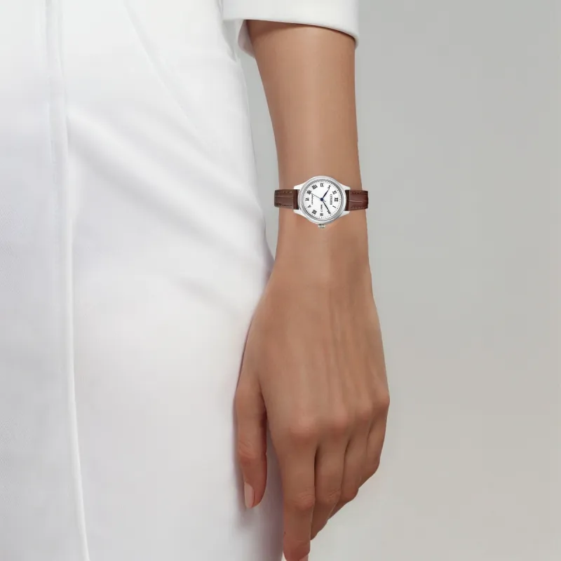 CITIZEN Automatic Mechanical Movement Cowhide Strap Watch Women's Watch White Dial-3