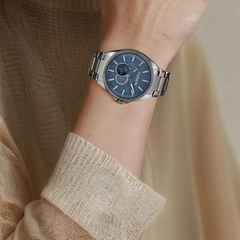 COACH Wrist Watch Automatic Mechanical Movement Stainless Steel Strap 45mm Blue Dial Men's Watches-3