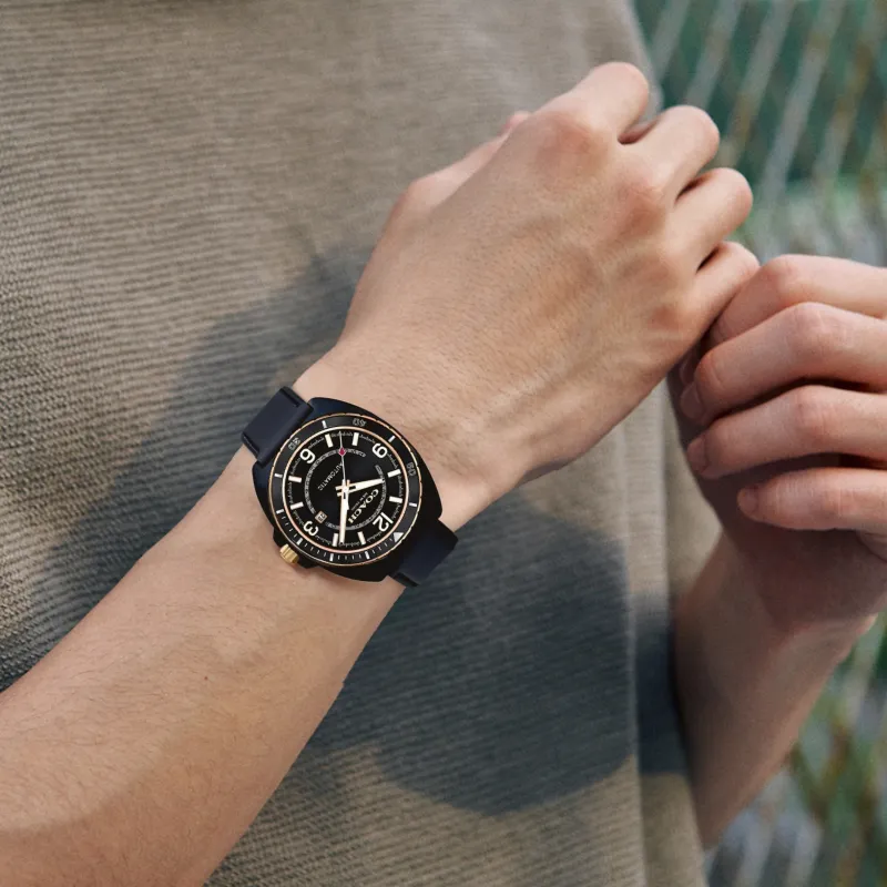 COACH Wrist Watch Automatic Mechanical Movement Leather Strap 44mm Black Dial Men's Watches-1