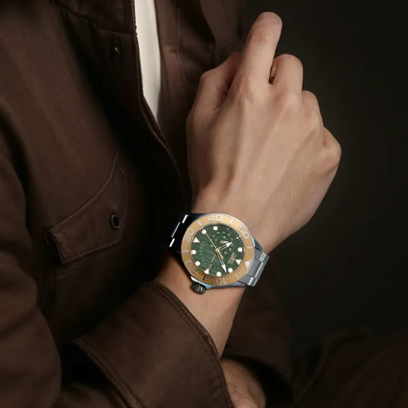 INVICTA Wrist Watch Automatic Mechanical Movement Stainless Steel Strap 52mm Green Dial Men's Watches-2