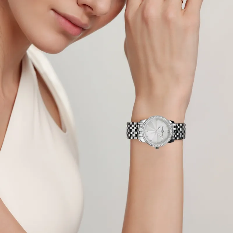 GP Automatic Mechanical Movement Women's Watch 30mm Silver Dial Stainless Steel Case Stainless Steel Watchband-4