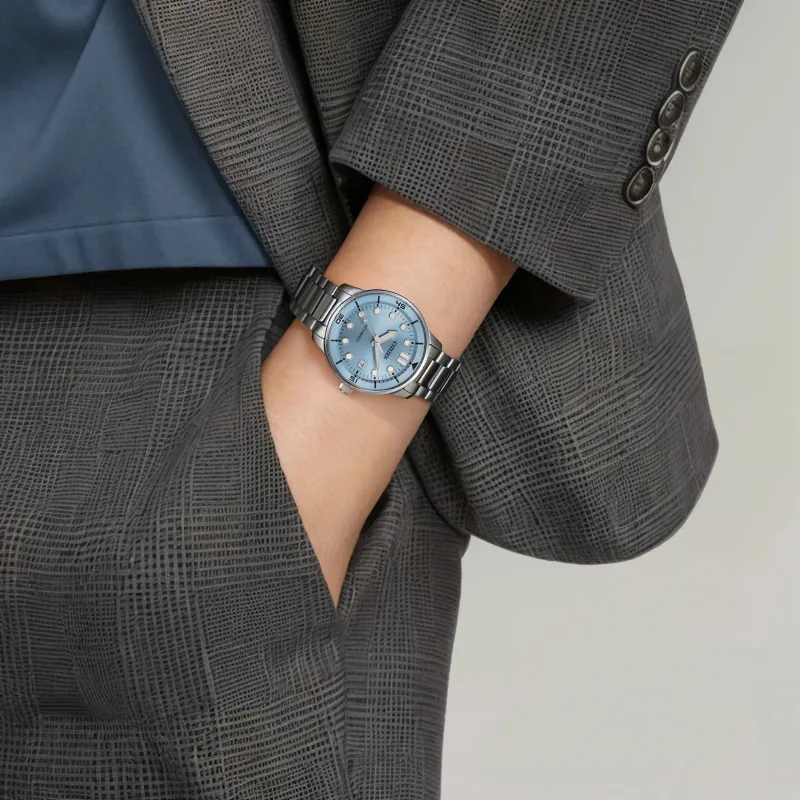 CITIZEN Mechanical Watch Series Automatic Mechanical Movement Stainless Steel Strap Watch 40mm Men's Watches Blue Dial-2