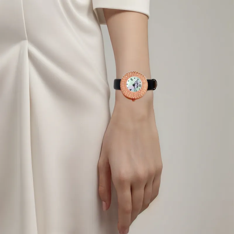 Folli Follie Wrist Watch Automatic Mechanical Movement Leather Strap White Dial Women's Watch-1