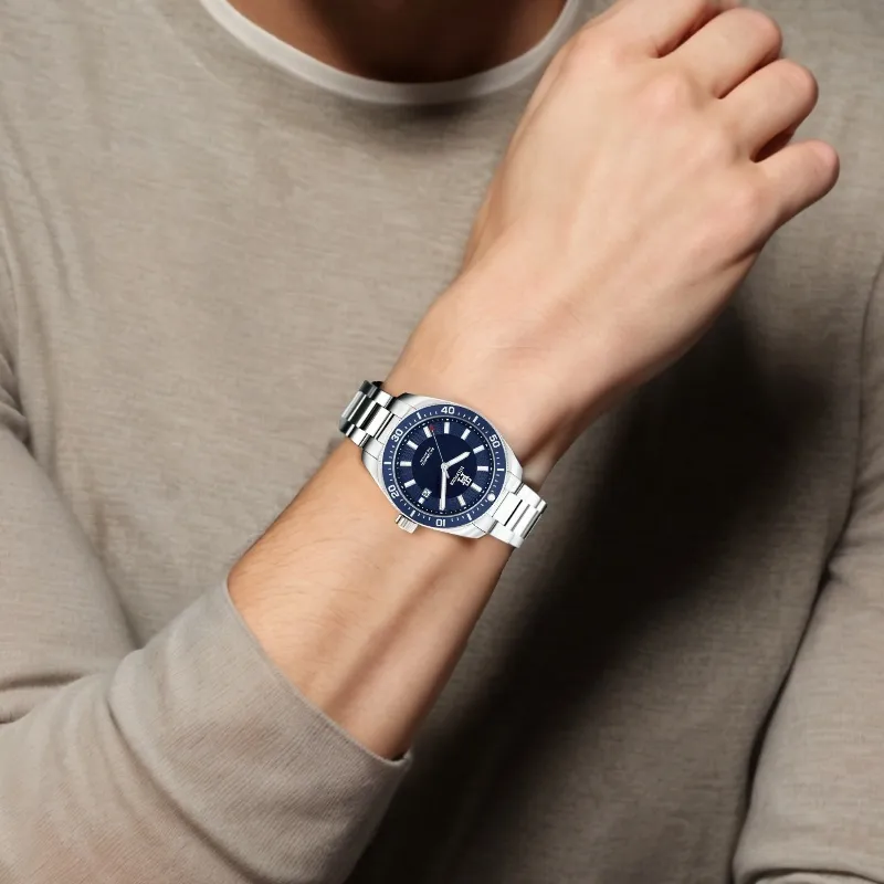Tommy Hilfiger Wrist Watch Automatic Mechanical Movement Stainless Steel Strap 40mm Blue Dial Men's Watches-2