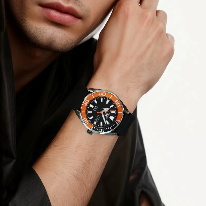 SEIKO Seiko5 Mechanical Movement Watch Men's Watches Black Dial-3