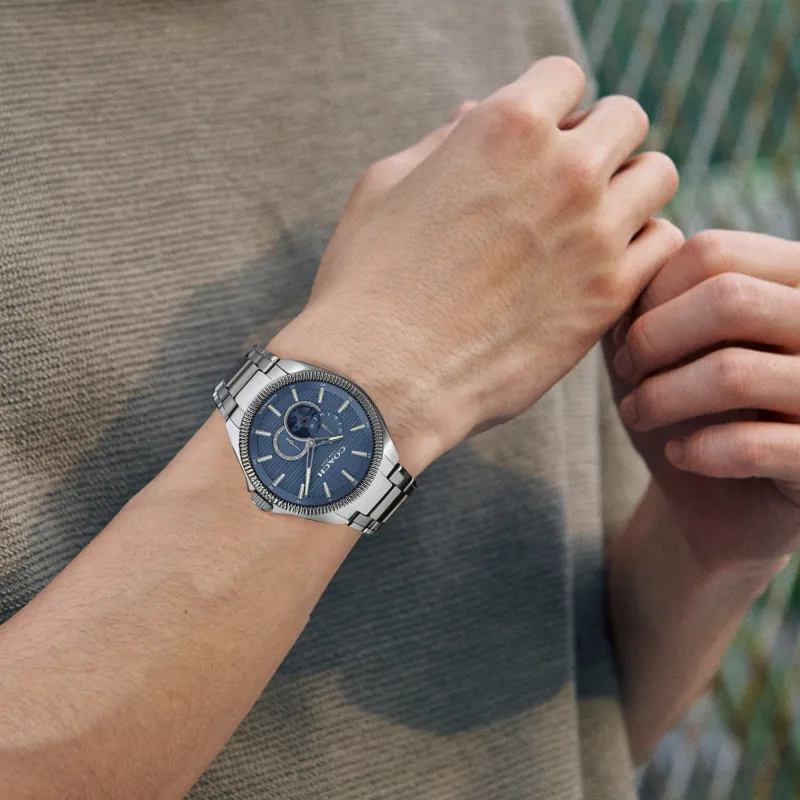 COACH Wrist Watch Automatic Mechanical Movement Stainless Steel Strap 45mm Blue Dial Men's Watches-2