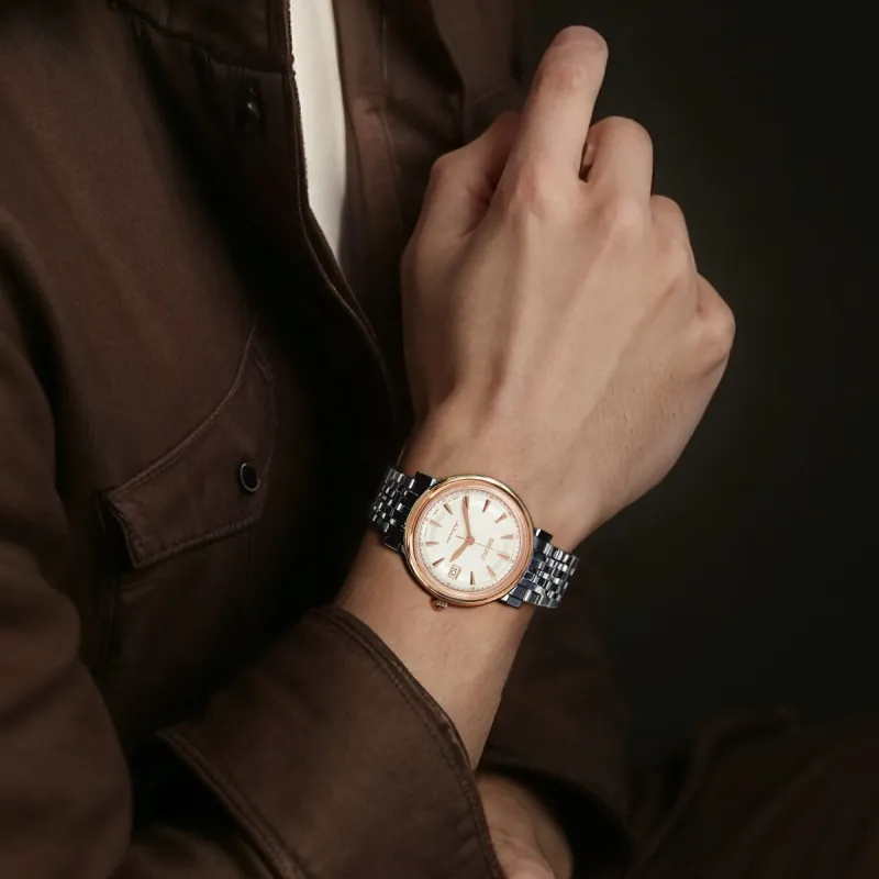 SEIKO Presage Series Automatic Mechanical Movement Gold Plated Stainless Steel Strap Watch Men's Watches White Dial-3