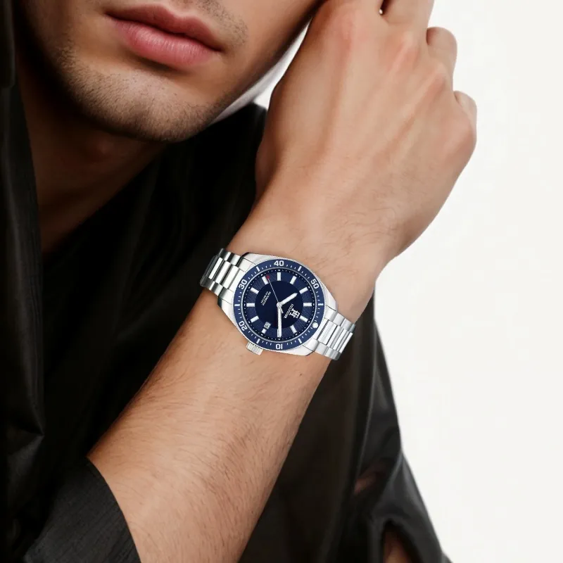 Tommy Hilfiger Wrist Watch Automatic Mechanical Movement Stainless Steel Strap 40mm Blue Dial Men's Watches-3