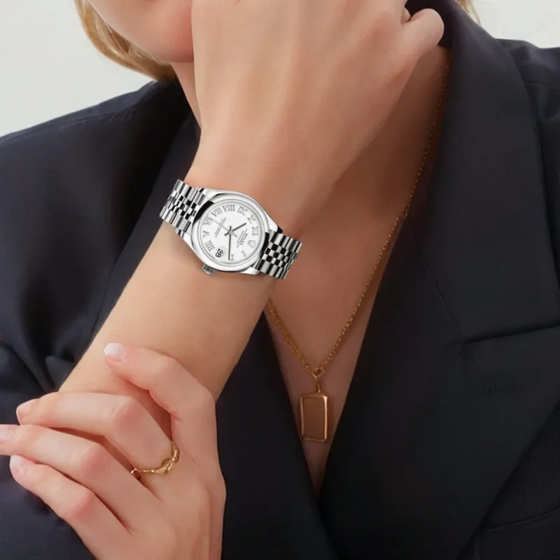 ROLEX Log Series Automatic Mechanical Movement Women's Watch Watch 31mm White Dial Oystersteel Case Oystersteel Strap-3