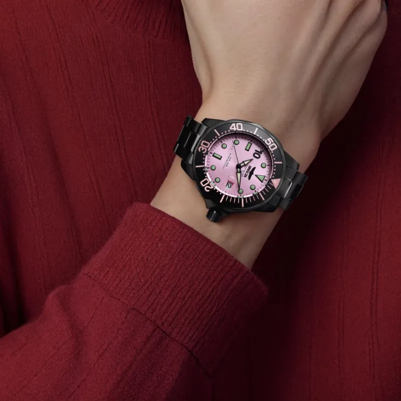 INVICTA Wrist Watch Automatic Mechanical Movement Stainless Steel Strap 47mm Pink Watch Dial Men's Watches-3