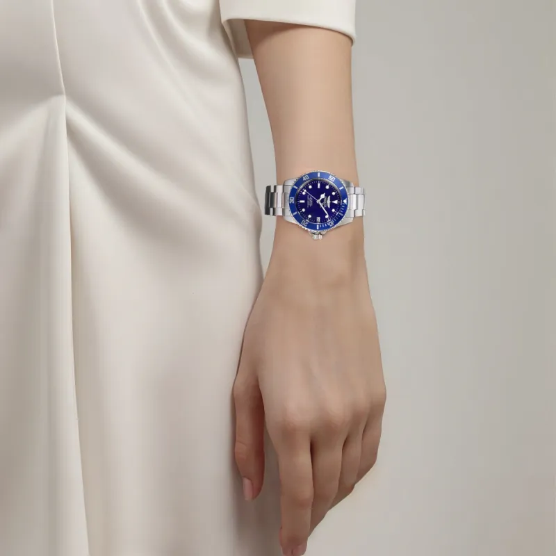 INVICTA Wrist Watch Automatic Mechanical Movement Stainless Steel Strap 36mm Blue Dial Women's Watch-1