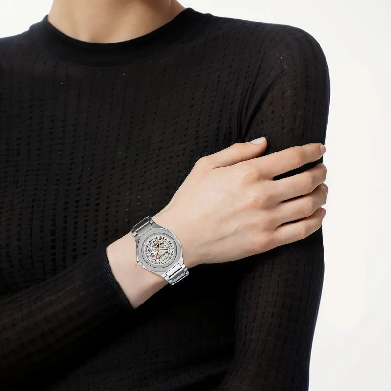 ARMANI EXCHANGEAE Armani Wrist Watch Mechanical Movement Stainless Steel Strap 36mm Silver Dial Women's Watch-3