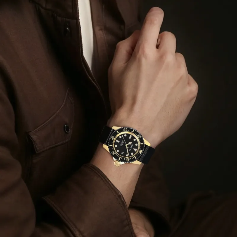 INVICTA Wrist Watch Automatic Mechanical Movement Polyester Strap 44mm Black Dial Men's Watches-2