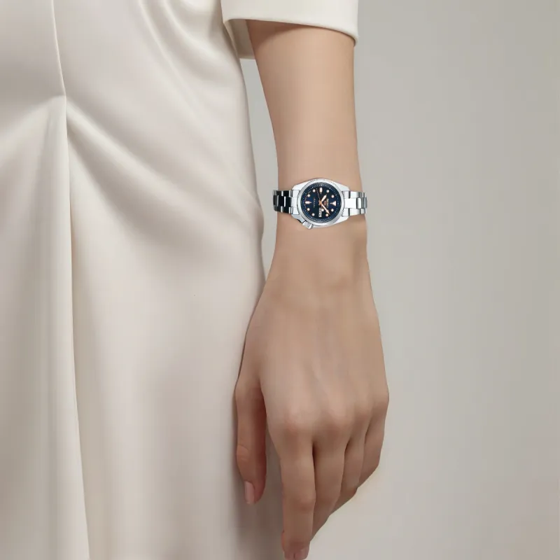 SEIKO Automatic Mechanical Movement Stainless Steel Strap Watch 28mm Women's Watch Blue Dial-1