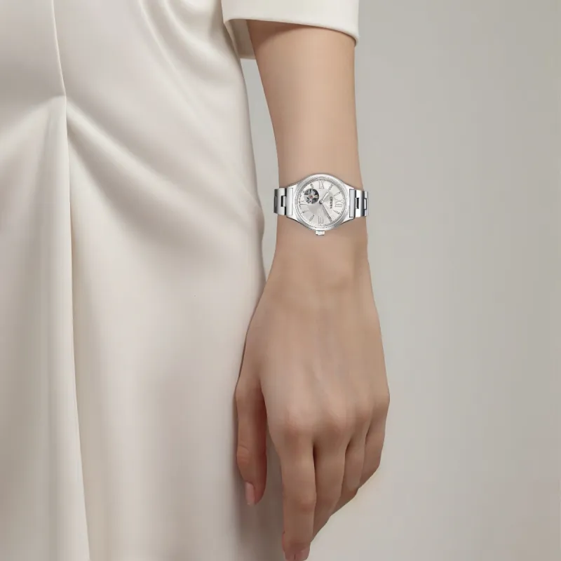 CITIZEN Mechanical Collection Automatic Mechanical Movement Stainless Steel Strap Watch Women's Watch Silver Dial-3