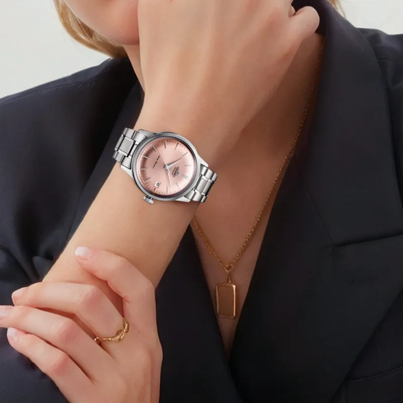 ORIENT Automatic Mechanical Movement Stainless Steel Strap Watch 38.4mm Women's Watch Pink Watch Dial-3